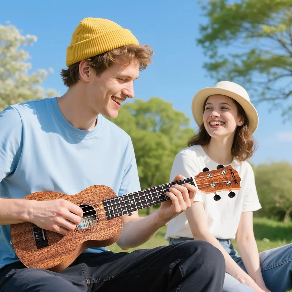 Juego de ukelele soprano de madera Sapele con cuerdas y selecciones de nailon Foto 4 de 4