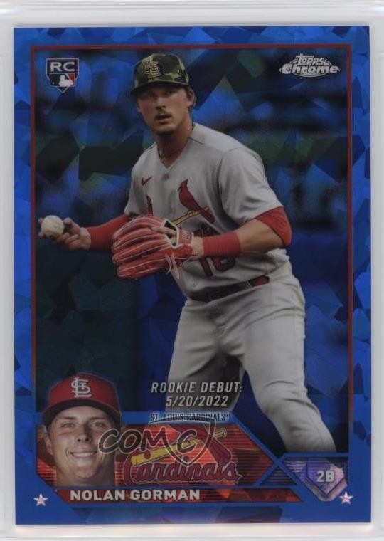 2023 Topps Chrome Update Sapphire Edition Rookie Debut Nolan Gorman 12g7