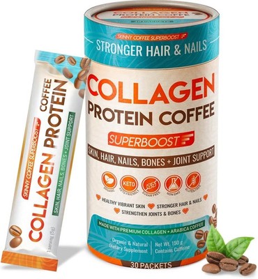 Collagen Protein Peptides Powder Organic Protein Coffee for Men & Women Promotes