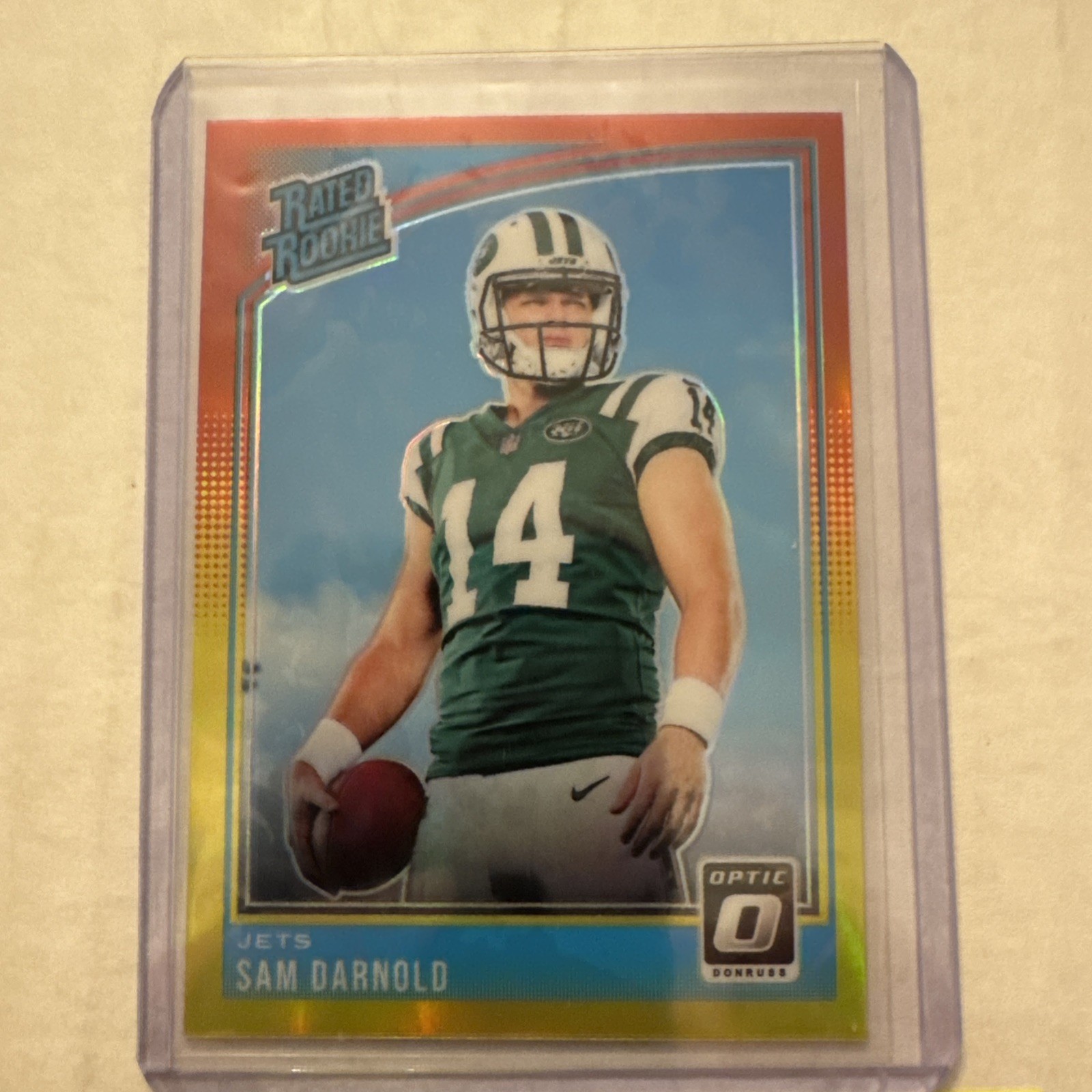 2018 Panini Optic Red Yellow Prizm Sam Darnold Rookie RC #151 Seahawks