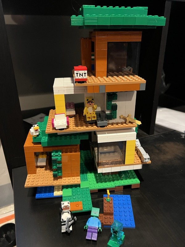 Lego 21174 Minecraft The Modern Treehouse Complete Set Minifigures