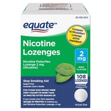 Equate Mint Nicotine Lozenges 2mg Exp 05/28 108 Lozenges