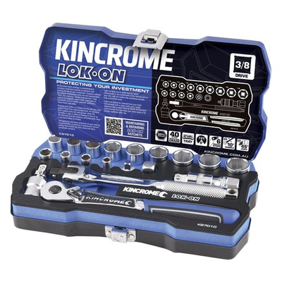 #ad Kincrome K27010 Lok On Socket Set 19 Piece 3 8 Inch Drive Metric AU $169.00