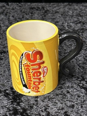 Barratt Sherbet Brunnen Becher Tee Kaffee heiße Schokolade gelb Vintage Süßigkeiten