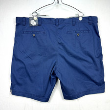 NEW St. Johns Bay Comfort Stretch Chino Shorts Mens 50 Big Blue 10? Inseam $50