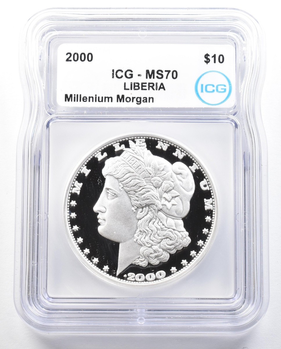 2000 Liberia 10 Dollars Silver Millennium Morgan MS70 ICG *3060 | eBay