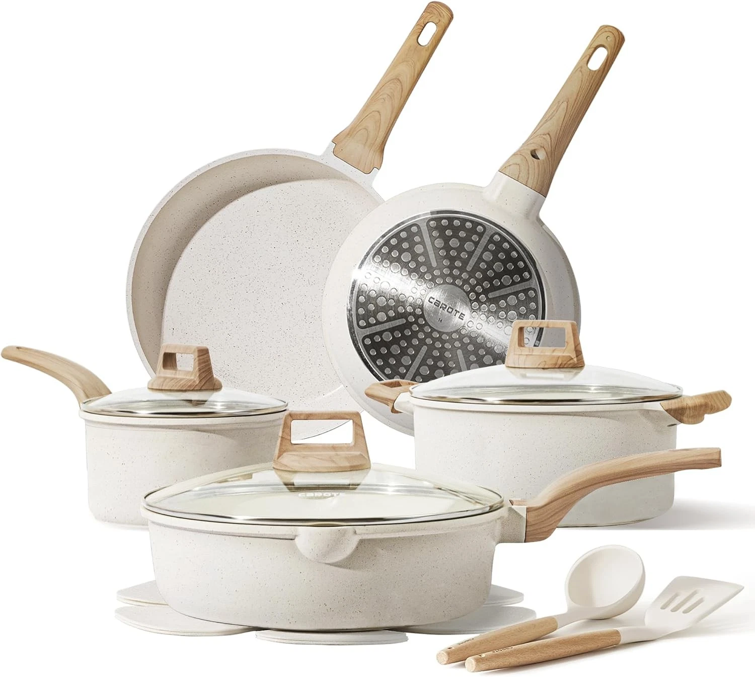 14 Pcs Pots and Pans Set Nonstick Cookware Set Kitchen Cooking Set with Utensil