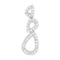 Cavill ZirkonanhäNger Damen Sterling Silber 925 Rhodiniert 0,50Ct Tropfen