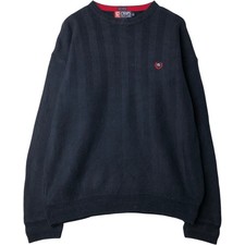 Vintage 90'S Ralph Lauren CHAPS herringbone cotton knit sweater men's size M...