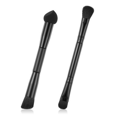 2 Pcs Dual Ended Hairline Brushes, Hairline Concealer Brush Set with Sponge Tip