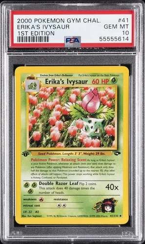 2000 POKEMON GYM CHALLENGE 1ST EDITION #41 ERIKA'S IVYSAUR PSA 10