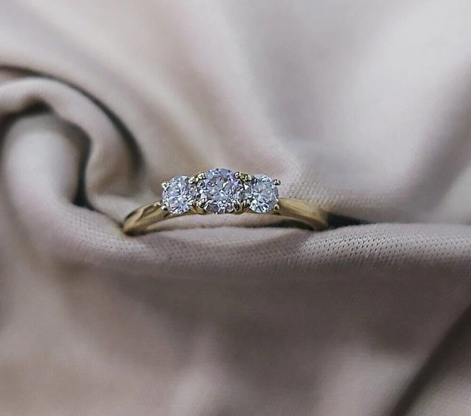 Hochzeitsdiamantring rund 0,80 Karat GLI HRD Labor erstellt 14 Karat... - Bild 3 von 4