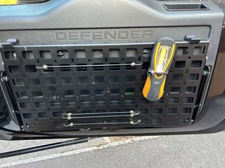 Land Rover Defender rear door folding table / rack