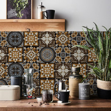 Mosaic Wall Tiles Stickers 24 Pieces PVC Tiles Stickers Morocco Autoades