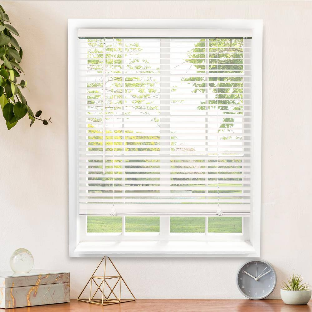 White Cordless Room Darkening Vinyl Mini Blind with 1 In. - 72 In. W X 72 In. L
