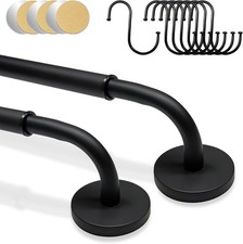 2 Pack Magnetic Curtain Rod for Metal Door, Adjustable 16 to 30 Inch, 1/2 Inch