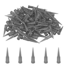 120Pcs 1.2mm Plastic Tapered Pinhead, 16 Gauge TT Blunt Needle Tip, Gray