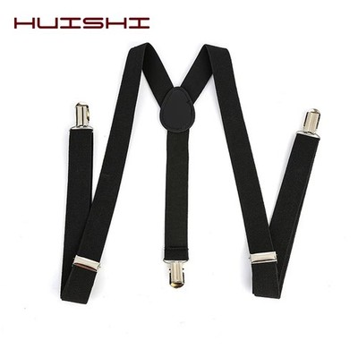 Adjustable Suspenders Men Women Elastic Braces Solid Colors Wedding UK