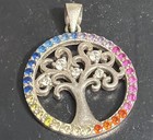 Sterling Silver Mixed Gemstone Tree of Life Pendant - 2 grams - Estate Sale Find — photo 3