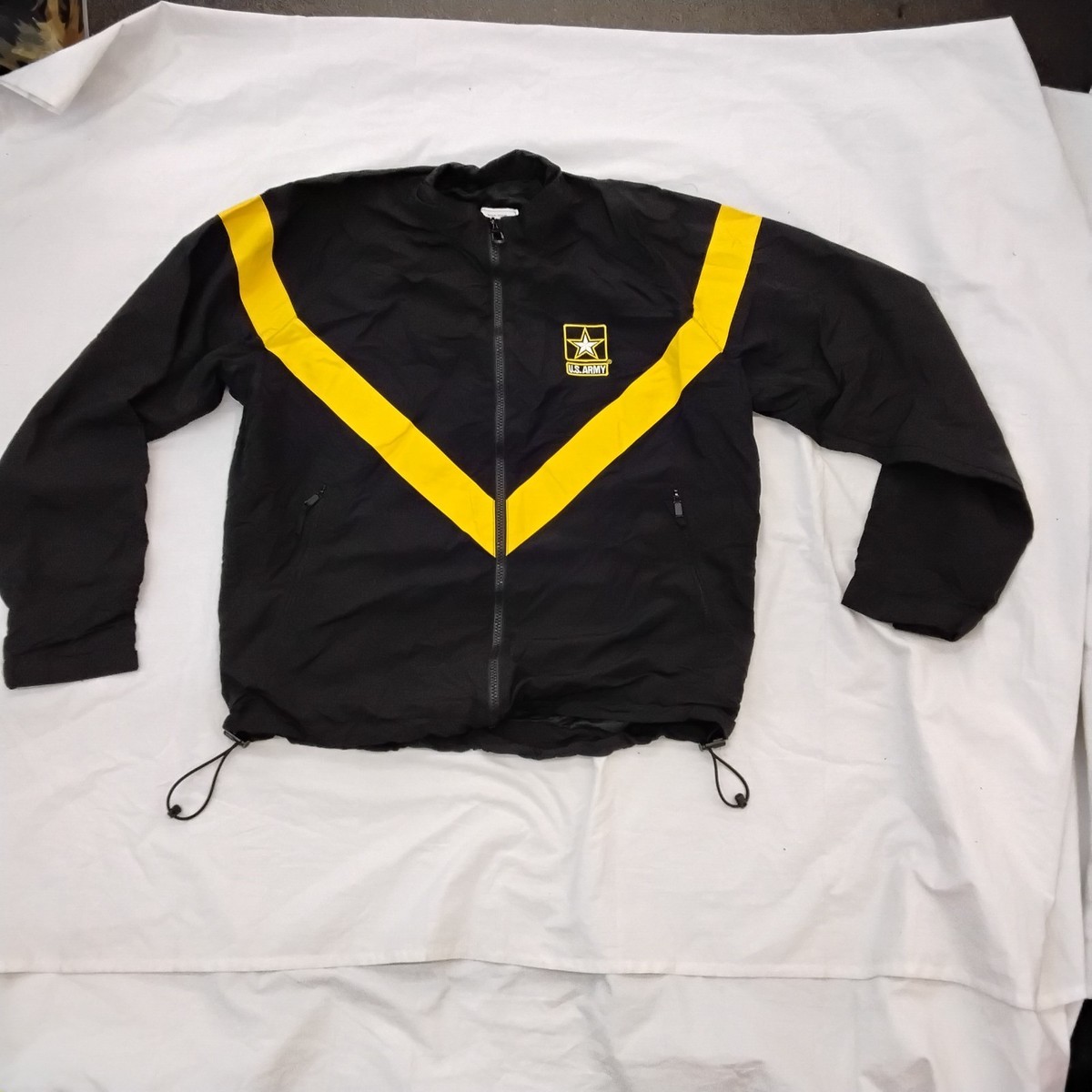 MEDIUM REG - US ARMY Men's APFU Jacket Army Black Gold PT Fitness