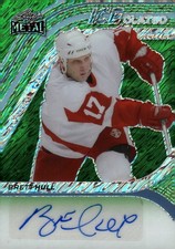 2024 Leaf Metal Hockey Legends ICEolated Shimmer Green Brett Hull Auto 2/5