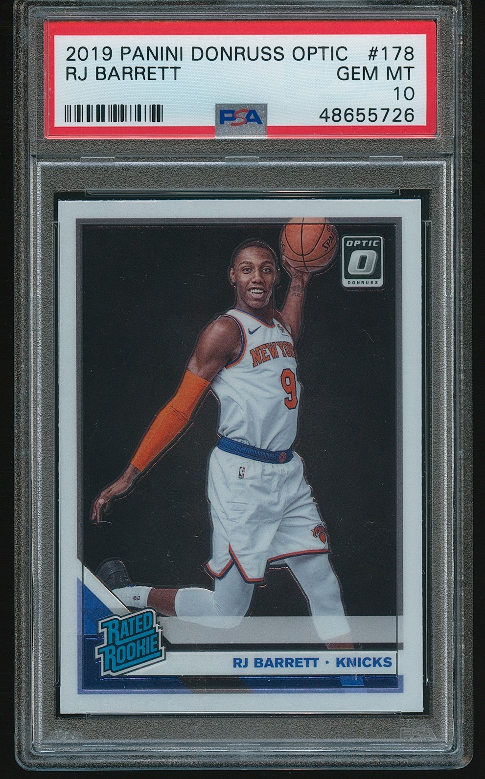 RJ Barrett 2019-20 Panini Donruss Optic Rated Rookie #178 PS 10 GEM MINT