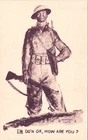 WW1 DOUGHBOY SOLDIER GREETINGS antique postcard army military marshall davis