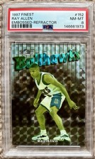 1997 Finest Embossed Refractor #152 Ray Allen /263 PSA 8 Milwaukee Bucks