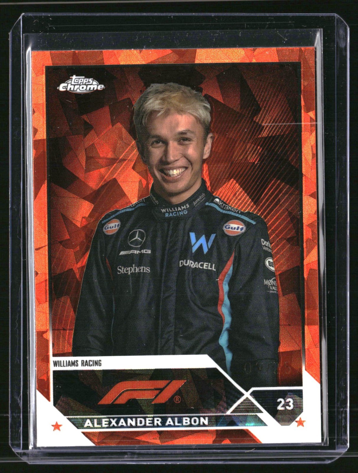 2023 Topps Chrome Sapphire F1 Alexander Albon Portrait Orange 09/25 #61