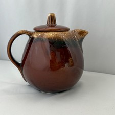 Hull Pottery Brown Drip Glaze Teapot w/ Lid USA Made Oven Proof Vintage 60s