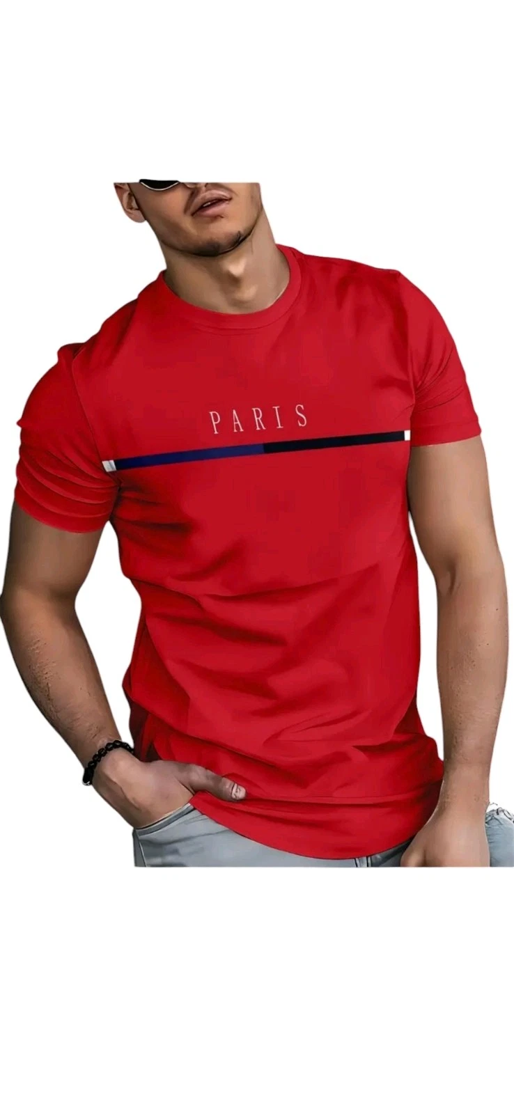 Men’s Casual Summer T-SHIRTS, COLOR Red ,Size Medium