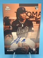 2025 Topps Black & White Luisangel Acuna RC Orange Auto 2/5 Jersey Match