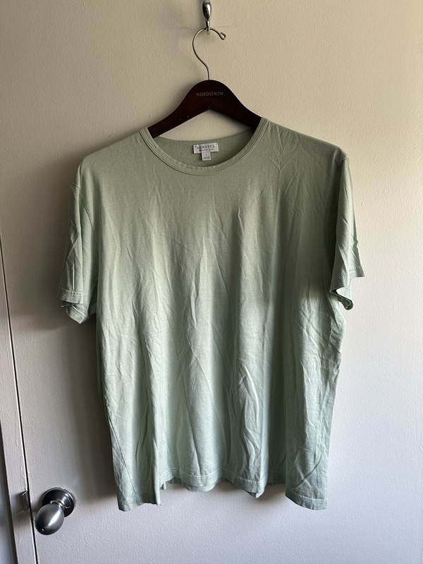 Sunspel England Sage Crew T‑Shirt US L