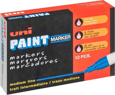 Uni-Paint  Markers, Medium Point, White, Pack Of 12