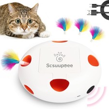 Cat Toys, Rechargeable Interactive Cat Toy, Smart Sensor Pop-Up Feather Toy w...