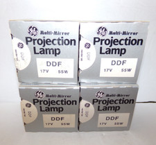 Lot of 4 General Electric DDF Projection lamps  New but old stock 17V  55 W