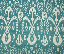 SUNBRELLA SUMATRA IKAT TURQUOISE OUTDOOR INDOOR JACQUARD FABRIC BY YARD 54"W
