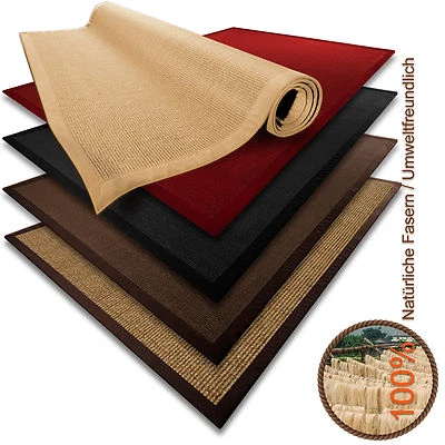 Sisal Teppich Amazonas | Naturfasern | mit Bordüre aus Baumwolle | Sisalteppich - Bild 1 von 4