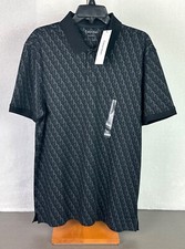 Calvin Klein Men's Polo Shirt Liquid Touch Black Large CK Logo New With Tag