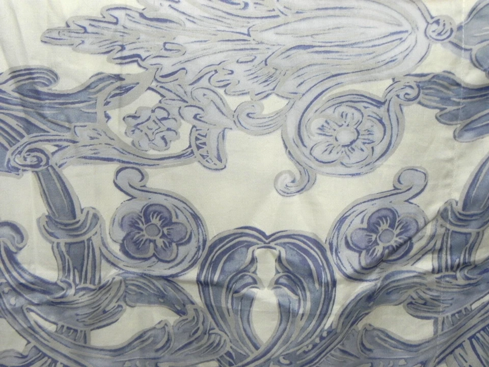 JUEGO DE 2 FUNDAS DE ALMOHADA FLORAL AZUL/BLANCO MEDALLÓN PAISLEY GRANERO CERÁMICA Foto 3 de 4