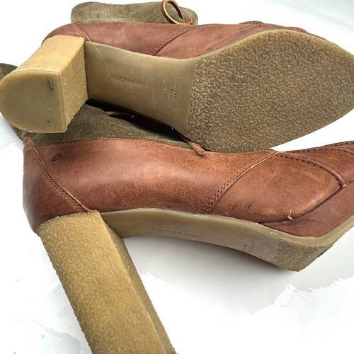 Rockport Womens Courtlyn Duck Boots Olive s9.5M Green Khaki Brown boho Festival - Picture 7 of 10