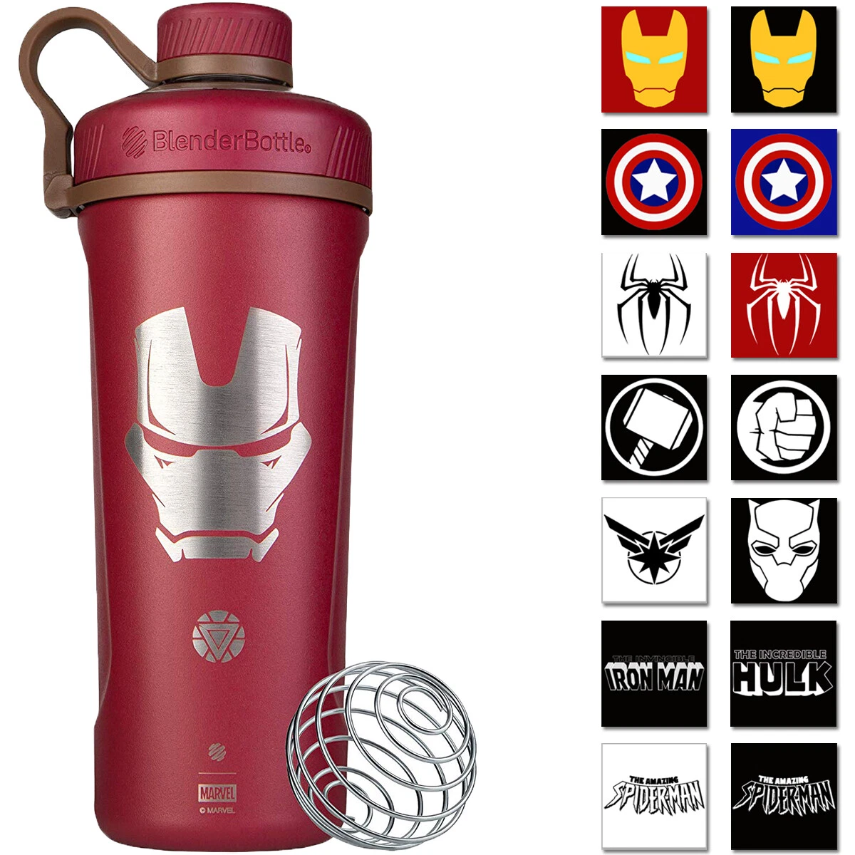 BlenderBottle Marvel Radian Shaker Cup Insulated Stainless Steel Water  Bottle with Wire Whisk 26-Ounce Spider-Man Spider Marvel Spider-Man Spider