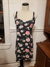 NWT Victoria's Secret Supersoft  Stretch Lace Mini Slip Gown L Floral