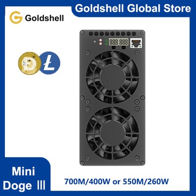 New Goldshell Mini Doge   Miner LTC / Doge Coin Dual Mode 700M or 550M No PSU