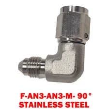 90 Degree - 3 AN 3 Female to -3 AN Male Stainless Steel Brake Fitting Adapter US