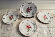 Vintage Spode Marlborough Sprays 6.75" Bread & Butter Plates Set of 4 MINT!