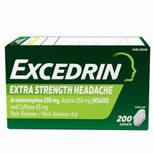 Excedrin Extra Strength Pain Relief Caplets 200 Count Fast Headache Relief