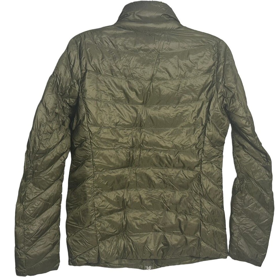 Uniqlo Ultra Light Down Jacket Womens Sz Medium Army Green olive nylon