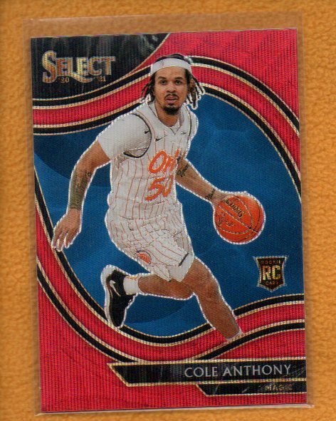 Cole Anthony 2020-21 Select BK Rookie Courtside Asia Red Wave Prizm RC #286