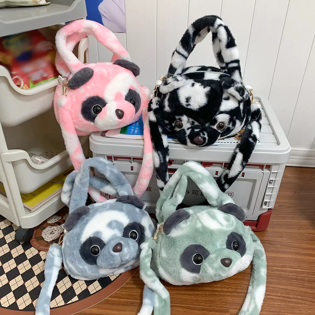 Women Panda Toy Handbag Zipper Closure Mini Panda Tote Bag Girls